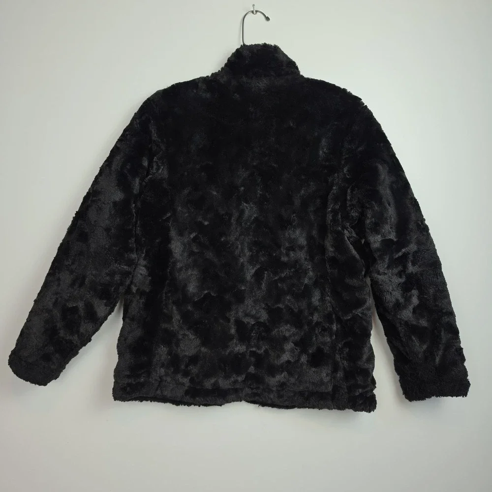 The North Face Reversible Jacket Girl's XL (18) Black, Plush & Smooth Sides